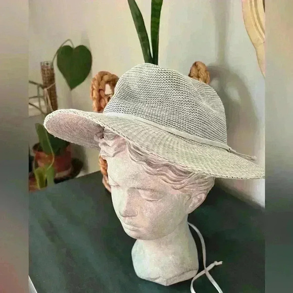 Wallaroo Hat Company Victoria Fedora with tie straps, Light Blue color. - Picture 1 of 5